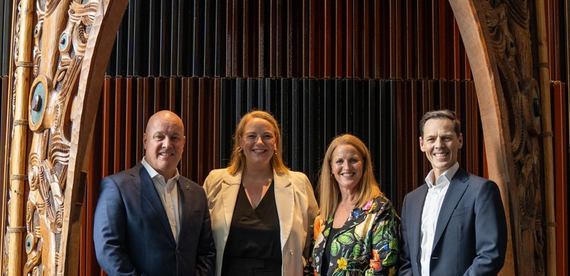 Prime Minister Christopher Luxon, Prue Daly, Hon Louise Upston, Jason Walbridge