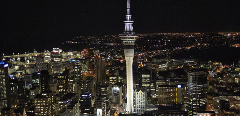 Skycity Auckland Sky Tower At Night
