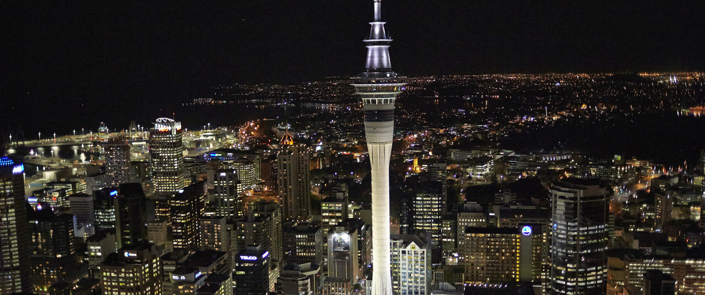 Skycity Auckland Sky Tower At Night