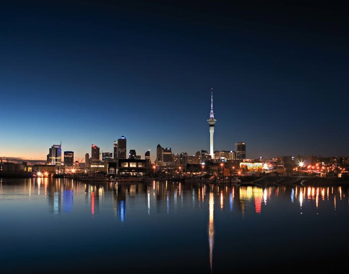 Skytower Night Auckland Skyline