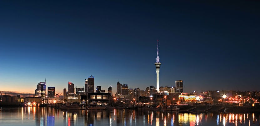 Skytower Night Auckland Skyline